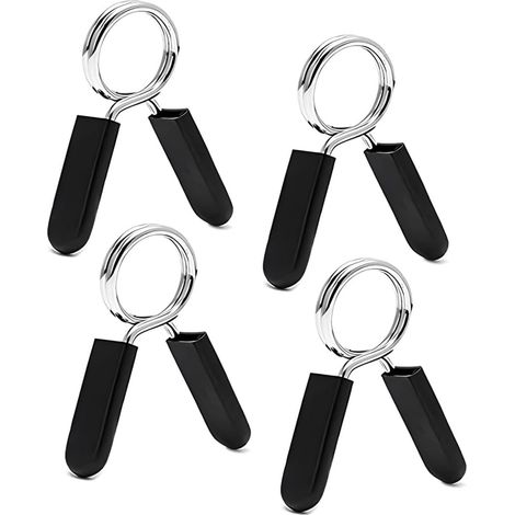 4 Pièces Pince Haltere, Barre D'Haltères Verrouillage Colliers À Ressort Stop Disque À Ressort, pour l’Haltérophilie, La Musculation, La Prise d’Haltère (1/5)