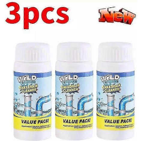 bidons de nettoyant pour éviers et canalisations, déboucheur de canalisations, nettoyant pour égouts domestiques, poudre déboucheuse puissante