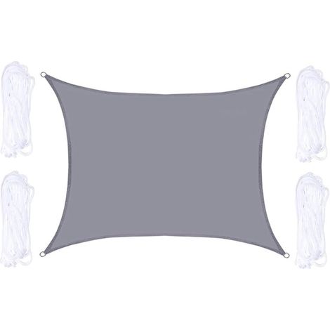 Toldo rectangular de 2 x 3 m, protección solar, resistente al viento, protección UV, resistente al desgarro, kit de montaje para camping, terraza, balcón, jardín, exterior (4 x 6 m, D)