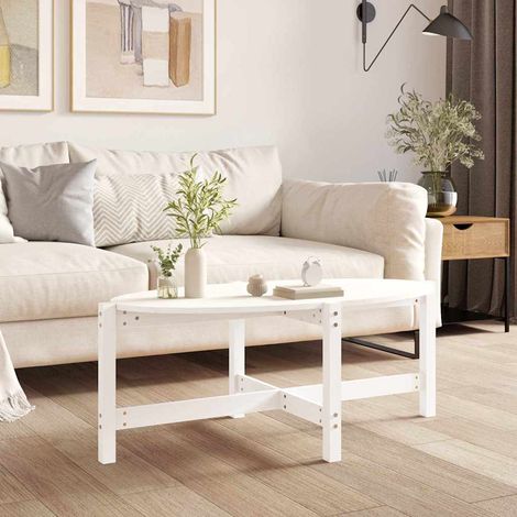 vidaXL Coffee Table White 118x63x45 cm Solid Wood Pine (1/5)