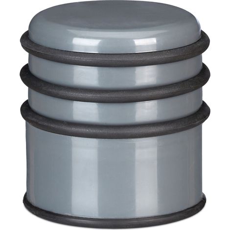 Butoir de porte pratique antidérapant 8 x 7 cm protège portes et murs en plastique gris (1/4)