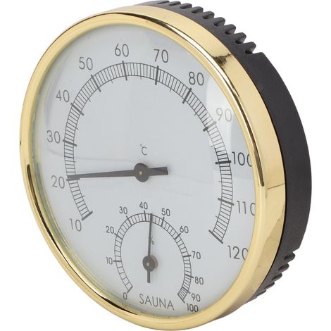 Thermomètre mural pour sauna, échelle transparente, hygromètre à induction physique en acier inoxydable (1/5)