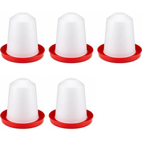 Lot de 5 Abreuvoirs siphoïde plastique 1,5 L