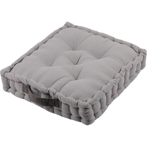 Homemaison – Coussin de sol 45x45 gris clair – Rembourrage épais pour confort – Poignée pratique pour transport – Collection DUO (1/3)