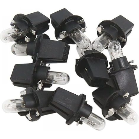 10 Pcs DC 12V 1,2W T5 Ampoule Tableau de Bord Jaune Clair pour Voiture Interne (1/4)