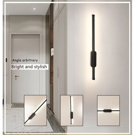 10W LED Applique Murale Lumière Neutre Lampe Design de Ovale 60cm Luminaire d'Intérieur Industrielle Créative pour Escalier Lavabo Salon Chambre Noir (1/5)