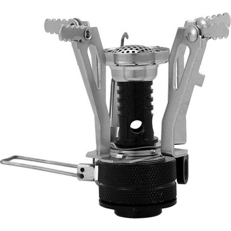 Réchaud de camping portable à gaz avec allumage piézo et support stable pour la cuisine en plein air, la randonnée et les pique-niques. (1/4)