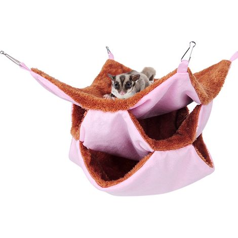 Hamac Pour Rongeurs - 30 x 30 cm - Tissu Peluche Doux avec Boucle Métallique - Convient Hamster Souris Cobaye Furet Érinace - 1 Pièce (1/5)