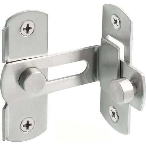 Loquet de porte extérieure, loquet de porte de grange, crochet de porte coulissante en acier inoxydable, verrou de porte coulissante, crochet de sécurité pour porte, fenêtre et armoire (90°, 10 cm, ar (1/5)