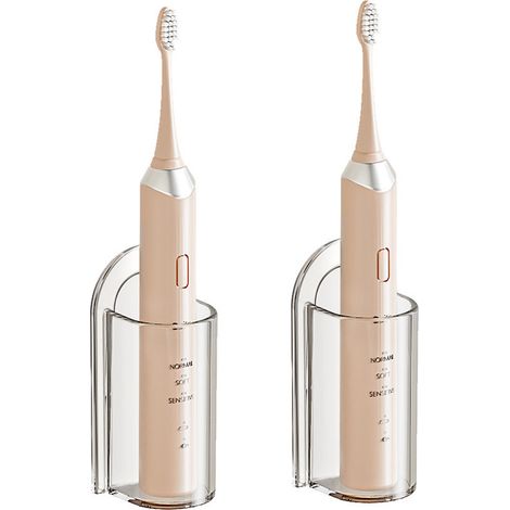 Lot de 2 supports muraux adhésifs – brosse électrique salle bain puissant collage (1/5)