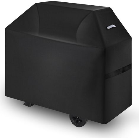 Housse de barbecue 1470 mm, bâche de protection barbecue extérieur, imperméable, résistante aux intempéries polyester 600D robuste facile à mettre et enlever, avec sangles auto-agrippantes, noir (1/5)