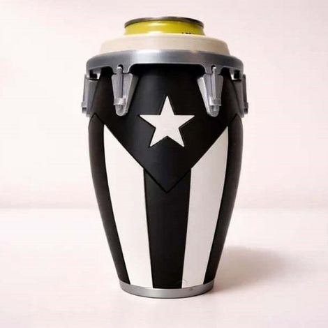 Conga-Style Can Holder for Standard 12oz Canned Beverages - Resist Black Flag Black and White -