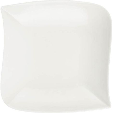 Lot de 6 Assiettes Creuses Carrées "Vague" 21cm Blanc (1/3)