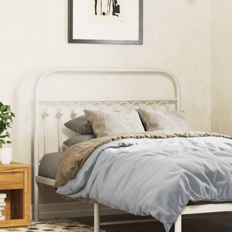 vidaXL Tête de lit de remplacement métal blanc 100 cm (1/5)