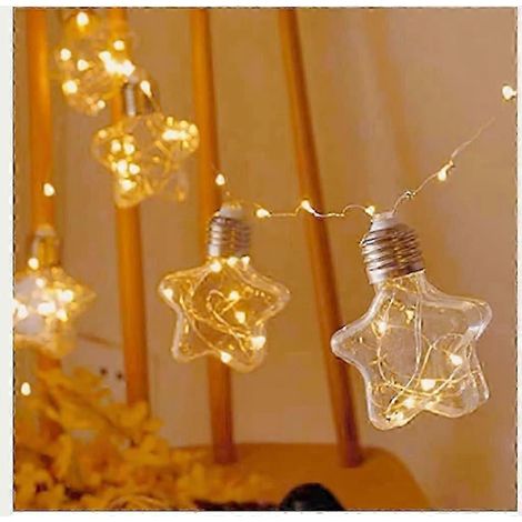 Décoration intérieure : guirlande lumineuse étoiles 3 m, 100 LED (lumière chaude)