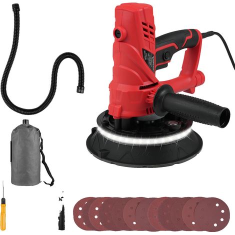 Ponceuse à plaques de plâtre, 850W de puissance, absorption automatique de la poussière, Rouge, UE (1/2)