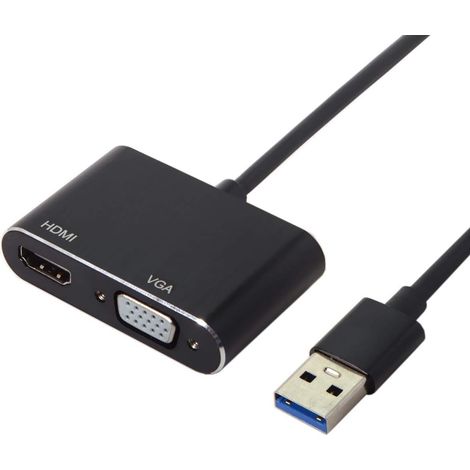 Cavo adattatore da USB 3.0 a HDMI e VGA HDTV per scheda grafica esterna per laptop Windows e MacBook (1/5)