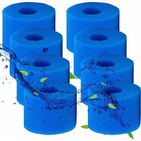 éponge Filtre s1 pour Spa,Cartouche Filtre Piscine pour intex,Type S1 pour Intex 29001 E Pure Spa,Réutilisables et Lavables, Filtre en Mousse pour Spa, Piscine (8 pcs) (1/4)