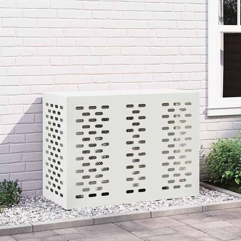 Klimaanlagenabdeckung Weiß 110 x 50 x 80 cm Stahl