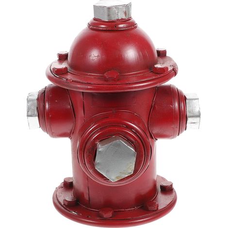 Ornement de Borne D'incendie en Fer Rouge pour Décoration de Maison et Jardin, Statue Extérieure Style Vintage Finition en Fer Forgé (1/5)