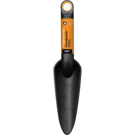 FISKARS SOLID Pala de jardín pequeña y estrecha con cinta métrica para plantar plantas (1/5)