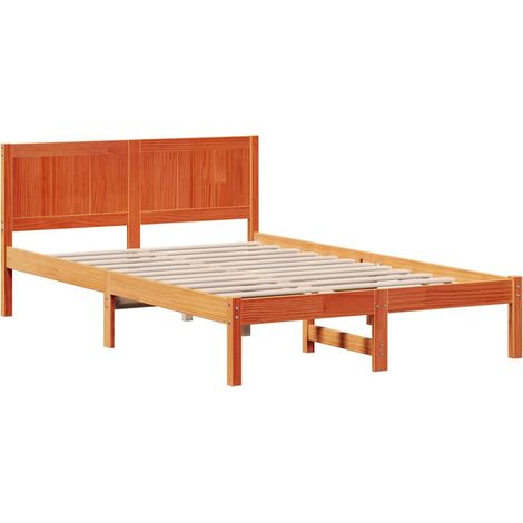 Lit double,Lit adulte,Cadre de lit Marron 120 x 190 cm Bois de pin massif CFW7109933 (1/5)