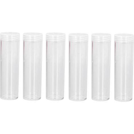 Tubes ronds en plastique transparent avec rembourrage en mousse pour ranger les pièces de 25 mm. (1/5)