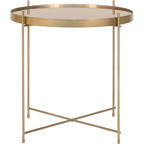 Table basse en verre et métal ø48xh48cm - Laiton - VENEZIA (1/5)