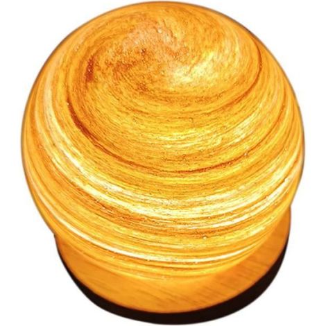 Lampe de nuit - LED - Boule de cristal 3D - Rechargeable USB - Lumière chaude - 80mm (1/4)