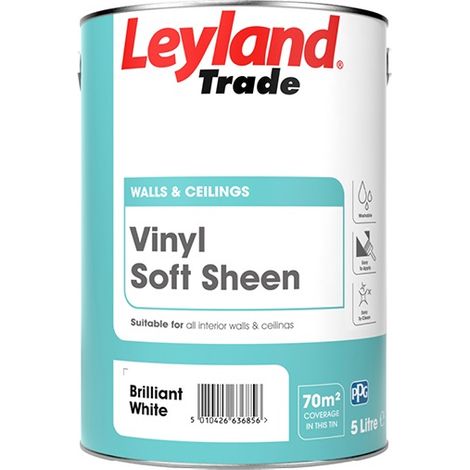 Leyland Trade Vinyl Soft Sheen Emulsion Paint - Brilliant White - 5L