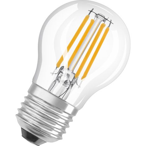 OSRAM Filament LED Lampe mit E27 Sockel, Tropfenform, Warmweiss (2700K), 6W, Ersatz für 60W-Glühbirne, LED Retrofit CLASSIC P (1/2)