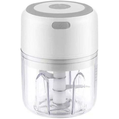 PA Mini hachoir à ail électrique, hachoir à nourriture, mini robots culinaires, mélangeur de nourriture de cuisine portable sans fil avec chargement USB, presse-ail puissant et facile à netto (1/4)