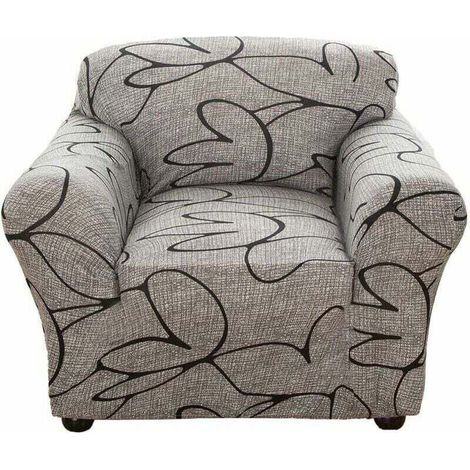 Housse de Canapé en Polyester Revêtement de Canapé Elasticité Stretch Protecteur de Canapé Slipcover à 1 Place 90-130cm (1/4)