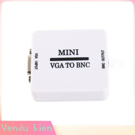 Garosa Convertisseur vidéo VGA vers BNC Boîtier de Conversion Vidéo VGA vers BNC Le Boîtier de Commutation video son Blanc (1/4)