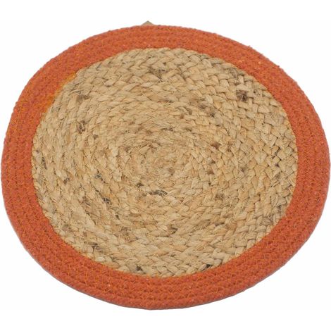 Set de Table Naturel - Jute & Coton 30cm - Clay Boarder- Vendu par 1 (1/4)