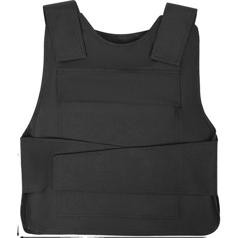 Gilet de protection, design ajustable, résistance aux impacts améliorée, noir (1/2)