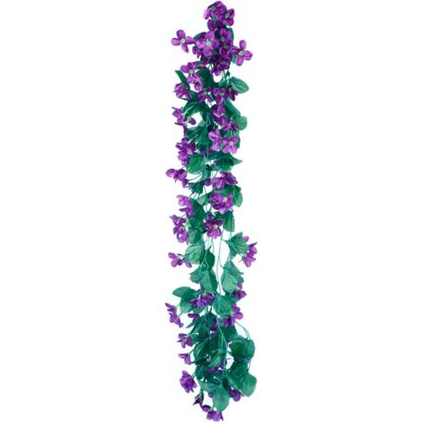 Glycine artificielle violette en pot suspendu, guirlande florale synthétique à 4 branches pour décoration intérieure (1/5)