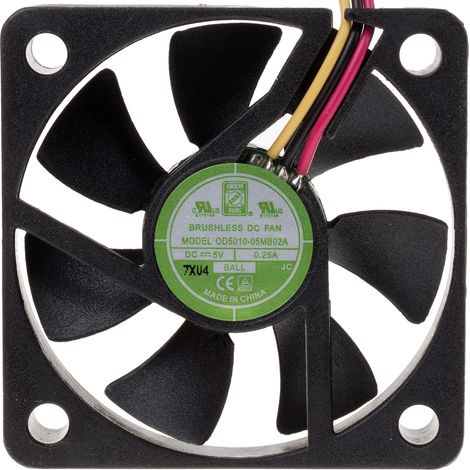Ventilateur axial RS PRO 5 V c.c., 16.9m³/h, 50 x 50 x 10mm, 900mW ( Prix pour 1 )