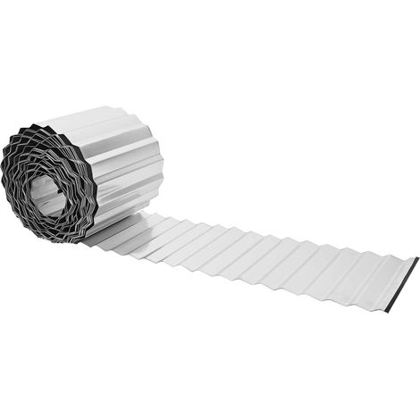 Bordura per Prato 5 m x 30 cm Acciaio zincato Argento vidaXL (1/5)