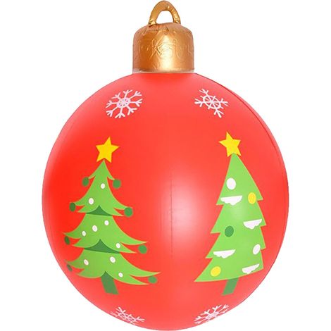 Boule De Noël Gonflable - Pvc Étanche - Pour Jardin Cour Extérieur - Diamètre 60 Cm - Décoration De Fête De Fin D Année (1/5)