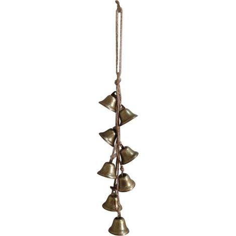Clochettes Métalliques - 16,54 Pouces - Corde en Jute - Décoration de Noël - Pour Arbre de Noël, Guirlande ou Porte - Lot de 8 (1/4)