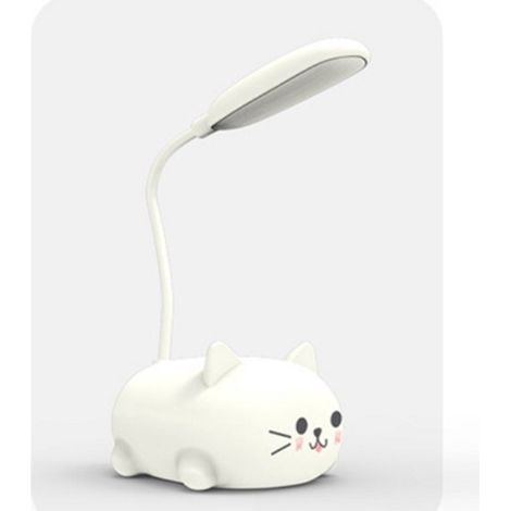 Lámpara de escritorio ergonómica，lámpara de escritorio pequeña de ABS，lámpara de escritorio con diseño de gato blanco (1/5)