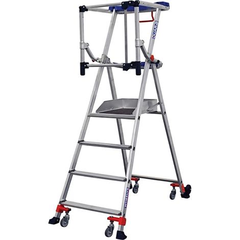 Scaletta con ruote alluminio 4 gradini - 611904