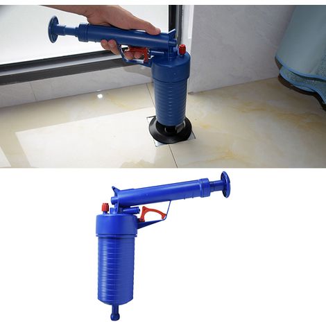 Pneumatischer Toilettenpömpel, blau, für Zuhause, Luft, für Toilette, Bodenablauf, Waschbecken, Abwasserkanal, Badewanne (1/5)
