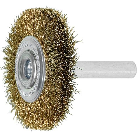 Lessmann Schaft-Rundbürste Stahldraht, vermessingt 0,25 mm, Bürsten-⌀xBesatzbreite: 70X10 mm