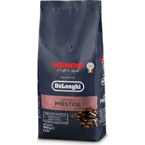 Café en grains KIMBO espresso prestige 1KG – Compatible avec machines, BRAUN, KENWOOD – Arôme riche et crémeux pour espresso