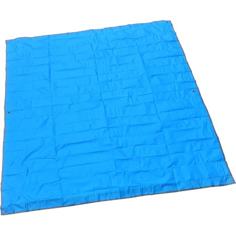 Tapis de pique-nique extérieur en tissu Oxford épais, imperméable et multifonctionnel, pour le camping et les tentes de pique-nique, bleu, 200 x 210 cm / 78,7 x 82,7 pouces (1/5)
