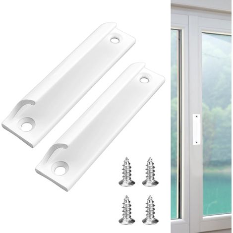 Maniglia in lega di alluminio da 2 pezzi, maniglia per porta scorrevole, maniglia per porta del balcone, maniglia per cassetto dell'armadio per finestre, ferramenta per mobili con viti (bianco) (1/5)