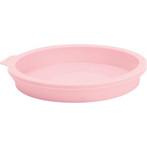 Moule à gâteau rond rose réutilisable en silicone pour pâtisserie et desserts, idéal pour la maison et la cuisine. (1/5)