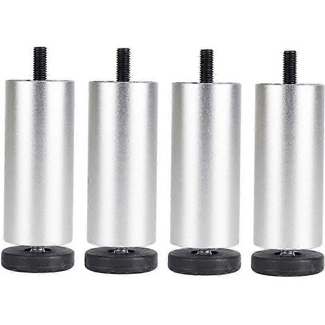 4 pieds de rechange pour canapé, compatibles avec table basse et table d'appoint, argentés, 18 cm (1/5)